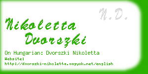 nikoletta dvorszki business card
